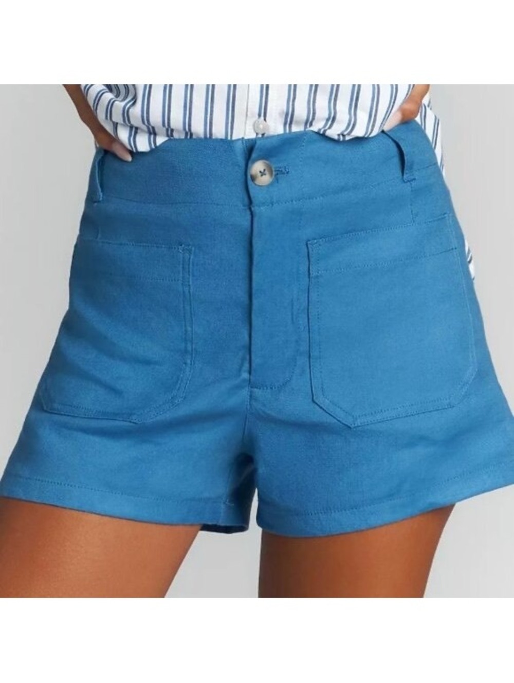 Maeve Colette Linen Stretch High-Rise Shorts 32
